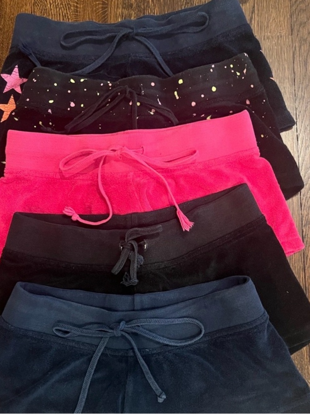 5 Hard Tail shorts juniors medium in pink, black, navy, splatter and stars